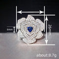 Light Luxury Floral Ring For Women, Sparkling Rose Camellia Flower Fashion Jewelry view 4