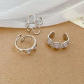 Light Luxury Resin Open Ring With Round Texture Bow Flower Geometric Design For Women view 1