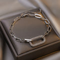 Light Luxury Zircon Geometric Square Chain Bangle For Women French Elegant Jewelry view 2