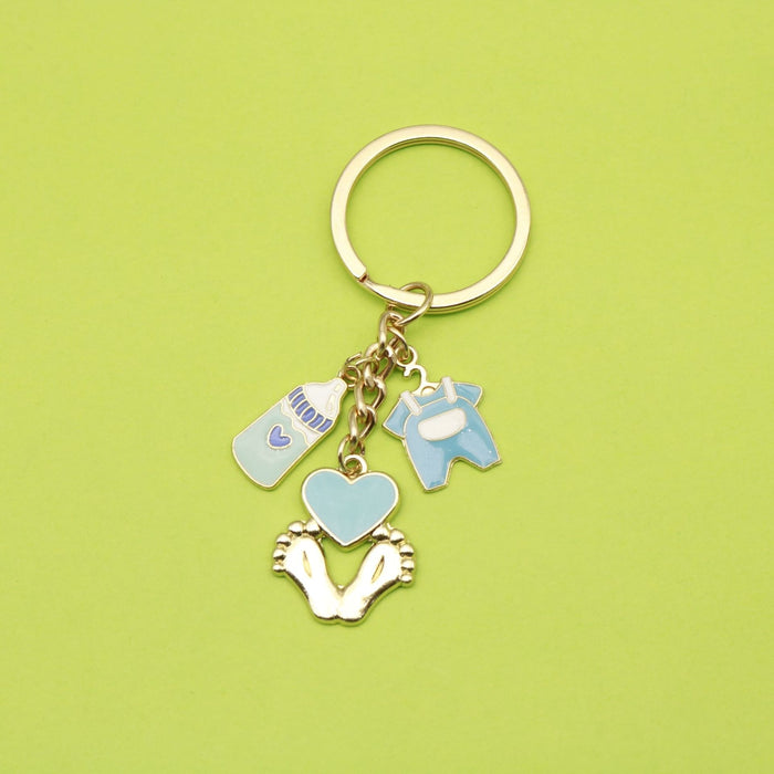 Metal Baby Foot Bottle Keychain Cartoon Bag Charm Gift