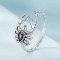 Halloween Scorpion Open Ring For Women, Niche Eye-Catching Water Drop Creative Jewelry view 2