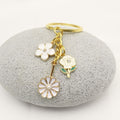 Zinc Alloy Daisy Flower Keychain Bag Charm view 3