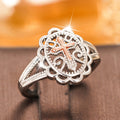 Baroque Flower Ring For Women Two Tone Mysterious Elegant Lady Fashion Jewelry Accessory view 2