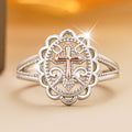 Baroque Flower Ring For Women Two Tone Mysterious Elegant Lady Fashion Jewelry Accessory view 5