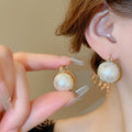 Baroque Faux Pearl Geometric Earrings French Vintage Elegant Sweet Fashion Ear Cuffs view 1
