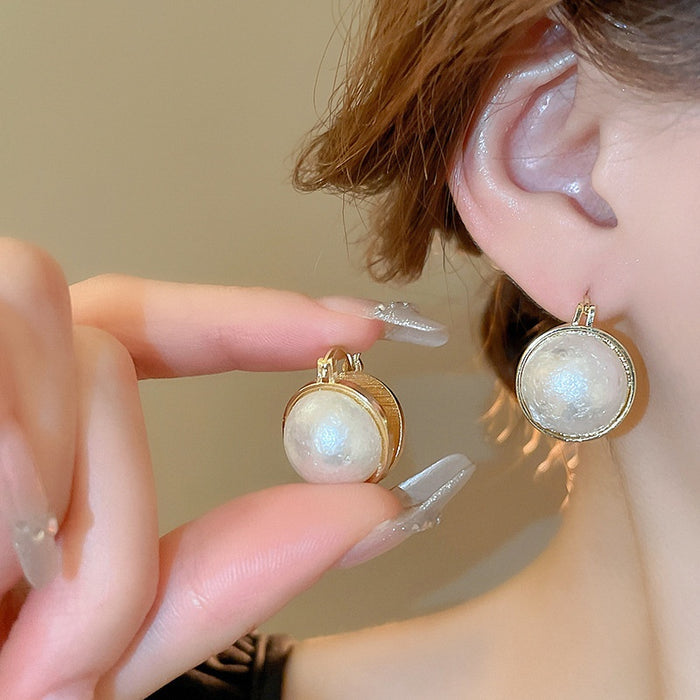 Baroque Faux Pearl Geometric Earrings French Vintage Elegant Sweet Fashion Ear Cuffs