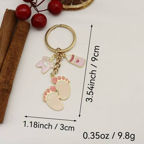 Zinc Alloy Baby Bottle Clothes Keychain Kids Gift