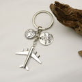 Metal Airplane Globe Travel Keychain For Backpack Charm Gift view 4