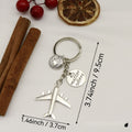 Metal Airplane Globe Travel Keychain For Backpack Charm Gift view 2
