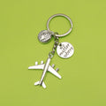 Metal Airplane Globe Travel Keychain For Backpack Charm Gift view 1