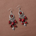 Acrylic Hollow Round Leaf Oval Tassel Drop Earrings Vintage Ethnic Style Ear Jewelry view 4