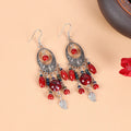 Acrylic Hollow Round Leaf Oval Tassel Drop Earrings Vintage Ethnic Style Ear Jewelry view 2