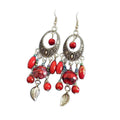 Acrylic Hollow Round Leaf Oval Tassel Drop Earrings Vintage Ethnic Style Ear Jewelry view 5