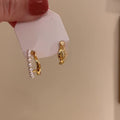 French Court Style Faux Pearl C Shaped Double Layer Stud Earrings With Silver Pins view 1