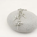 Zinc Alloy Hollow Four Point Star Keychain Car Bag Charm view 3