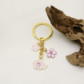 Zinc Alloy Pink Enamel Sakura Keychain Bag Charm view 4