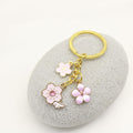 Zinc Alloy Pink Enamel Sakura Keychain Bag Charm view 3