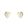 Alloy Heart Stud Earrings With Silver Posts, Enamel Drip Oil Minimalist Modern Jewelry view 5