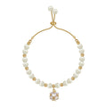 Vintage Rhinestone Cat Eye Stone Beaded Bracelet French Court Geometric Round Charm For Women view 5