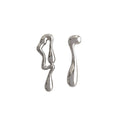 Alloy Metal Asymmetric Irregular Geometric Stud Earrings Minimalist European American Style view 5