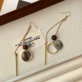 Vintage Faux Wood Bead Round Hoop Black Shell Tassel Ethnic Style Drop Earrings view 4