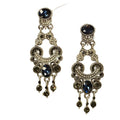Vintage Court Style Oval Faux Pearl Tassel Drop Earrings With Rhinestone Silver Needle Studs view 5