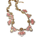 Light Luxury Resin Flower Rhinestone Pendant Necklace And Earrings Jewelry Set For Women view 5