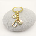 Zinc Alloy Snowflake Keychain For Christmas Gift Bag Charm view 4