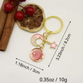 Metal Pink Star Moon Keychain Car Bag Charm view 2