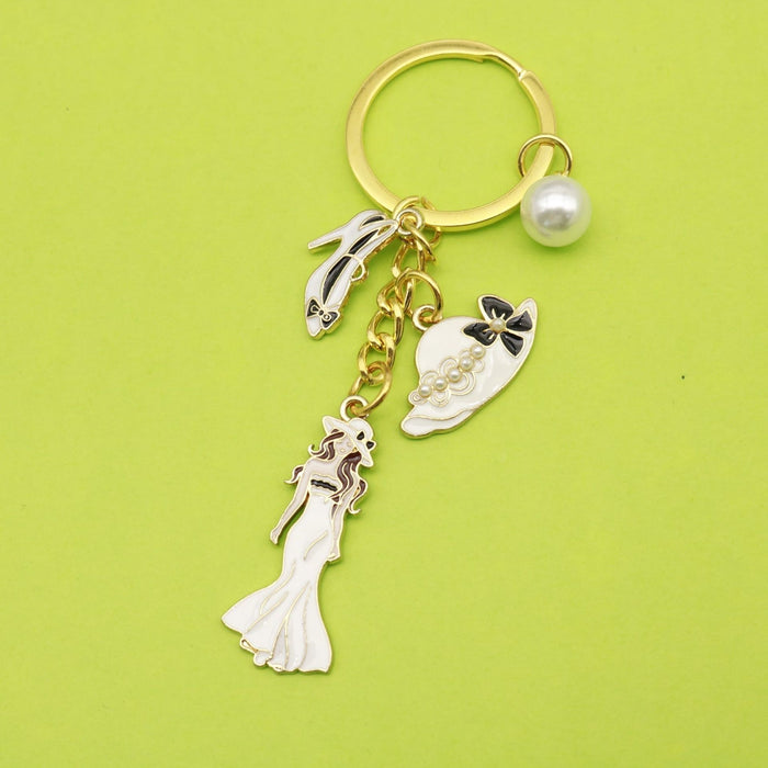 Alloy High Heel Shoe Keychain Bag Charm