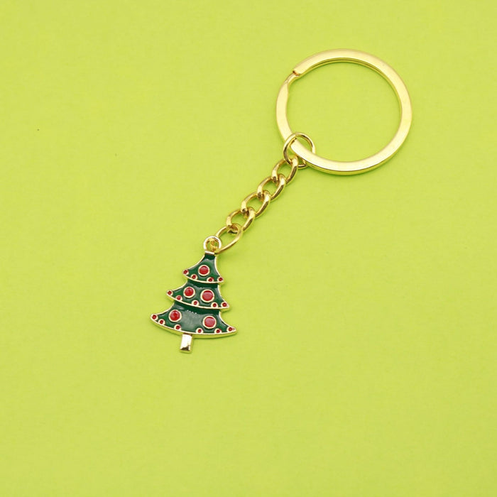 Zinc Alloy Christmas Tree Keychain Holiday Gift Key Ring