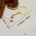 Metal Christmas Santa Tree Bell Glove Keychain Gift view 2