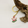 Zinc Alloy Cartoon Santa Christmas Tree Keychain Set Gift view 4