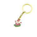 Zinc Alloy Cartoon Santa Christmas Tree Keychain Set Gift view 5