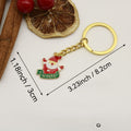 Zinc Alloy Cartoon Santa Christmas Tree Keychain Set Gift view 2