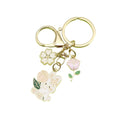 Metal Cartoon Rose Bunny Keychain New Year Gift Bag Charm view 5
