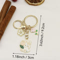 Metal Cartoon Rose Bunny Keychain New Year Gift Bag Charm view 2
