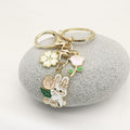 Metal Cartoon Rose Bunny Keychain New Year Gift Bag Charm view 4