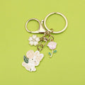 Metal Cartoon Rose Bunny Keychain New Year Gift Bag Charm view 1