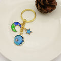 Zinc Alloy Enamel Space Cat Keychain DIY Bag Charm view 3