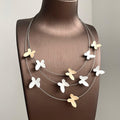 Light Luxury Alloy Butterfly Pendant Tassel Three Layer Clavicle Necklace view 4