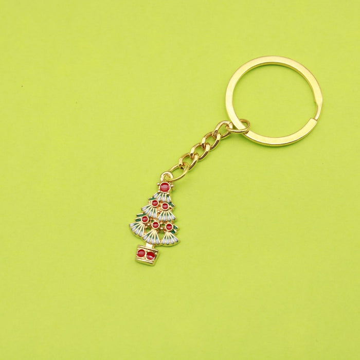 Metal Christmas Snowman Deer Keychain Gift