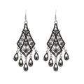 Vintage Hollow Teardrop Flower Tassel Alloy Hook Earrings For Women Elegant Ethnic Luxury Dangle Earrings view 5