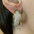 Elegant Pave Set Statement Earrings For Women, Refined Hong Kong Style Fashion Ear Jewelry view 4