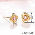 Rose Flower Stud Earrings, Elegant Sweet Floral Design Fashion Jewelry For Women view 4