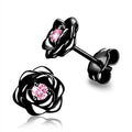 Rose Flower Stud Earrings, Elegant Sweet Floral Design Fashion Jewelry For Women view 2
