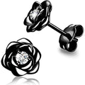 Rose Flower Stud Earrings, Elegant Sweet Floral Design Fashion Jewelry For Women view 7