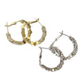 Copper Geometric Hoop Earrings For Women Minimalist Silver Tone European Style Jewelry view 5