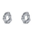 Alloy Metallic Hollow Oval Crinkle Geometric Stud Earrings, Minimalist Western Style view 5