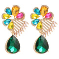 Light Luxury Alloy Rhinestone Flower Waterdrop Drop Earrings, Sparkling Elegant Fashion Jewelry view 5
